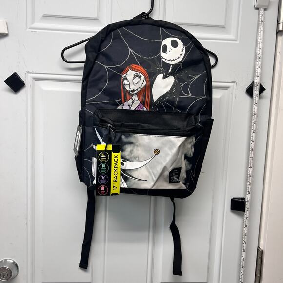 Disney Other - Nightmare Before Christmas 17" Backpack Includes Rain Cover Hood AAA4096